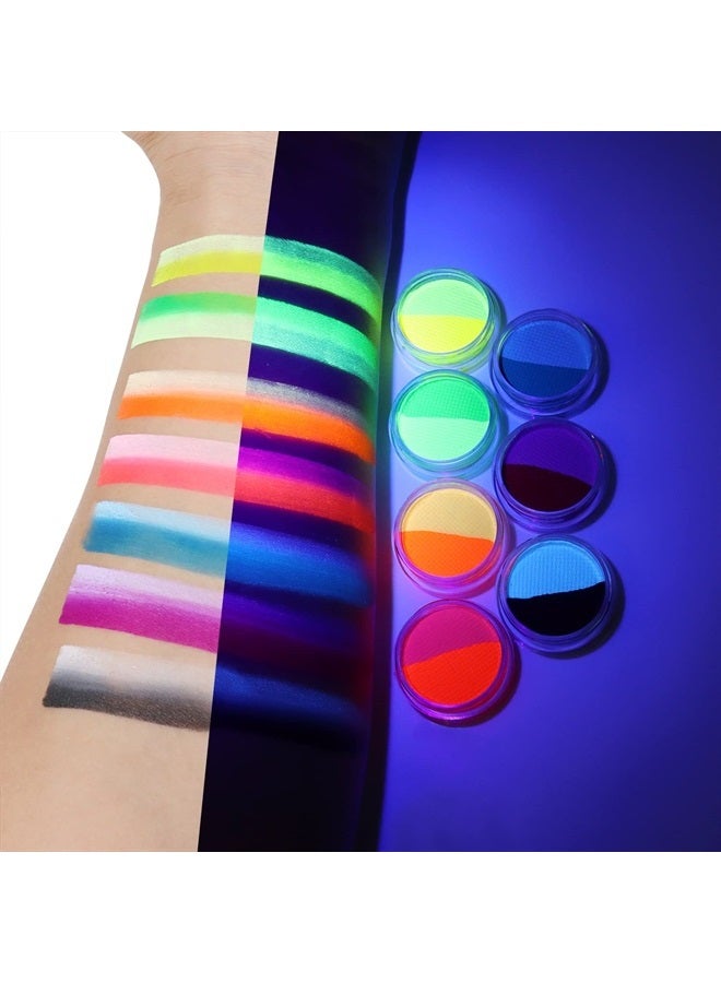 ONMAY كحل كيك مقسم مائي مفعل، طلاء فلوريسنت أسود تحت الأشعة فوق البنفسجية، كحل هيدرا جرافيك بألوان زاهية من أونماي 14، طلاء وجه وجسم، مكياج هالوين (14 لون) - Image 2