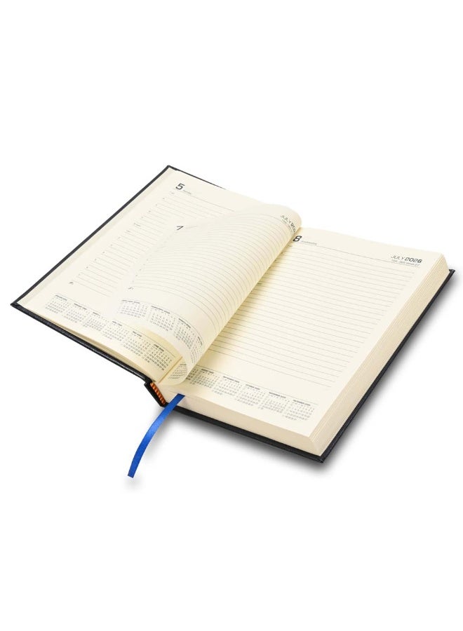 FIS 2026-2027 ACADEMIC DIARY, A5 Size(148x210mm) with German Bonded Leather Cover Materials, English, 70gsm Italian Ivory Paper, Blue Color, Pack in Gift Box - FSDI15EBL2627BL - Image 5