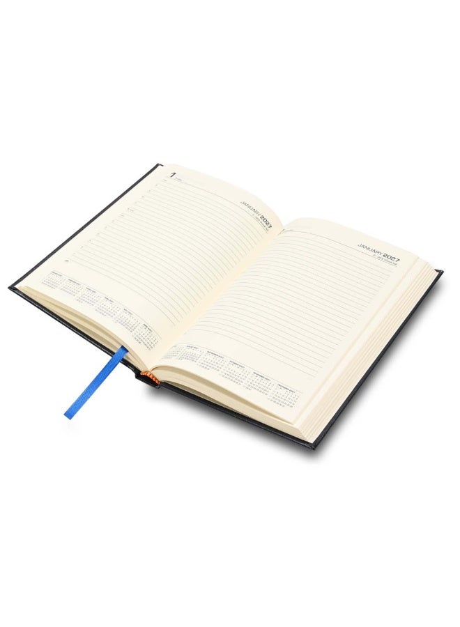 FIS 2026-2027 ACADEMIC DIARY, A5 Size(148x210mm) with German Bonded Leather Cover Materials, English, 70gsm Italian Ivory Paper, Blue Color, Pack in Gift Box - FSDI15EBL2627BL - Image 4