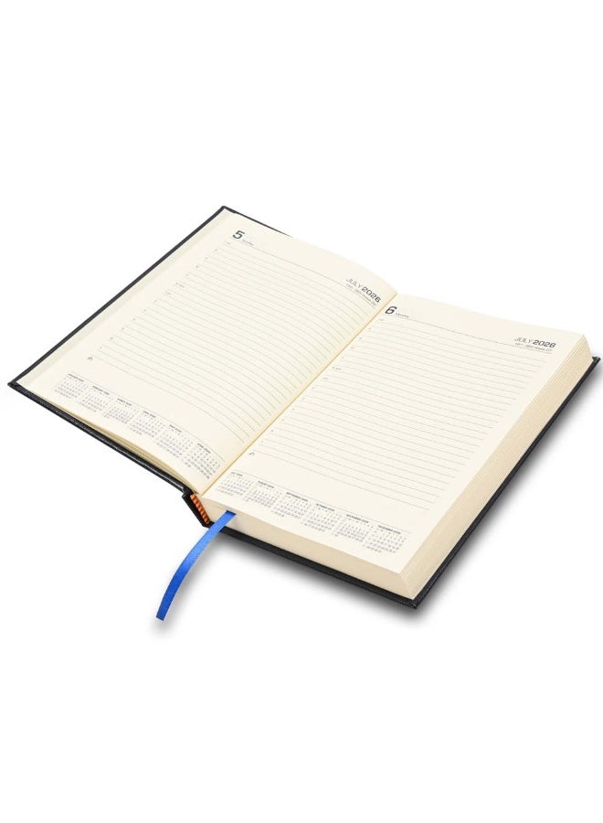 FIS 2026-2027 ACADEMIC DIARY, A5 Size(148x210mm) with German Bonded Leather Cover Materials, English, 70gsm Italian Ivory Paper, Blue Color, Pack in Gift Box - FSDI15EBL2627BL - Image 3