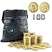 Byhoo 100 Metal Fantasy Coins with PU Fake Leather Pouch Gold DND Coins for Board Game Golden Game Tokens Store in The Coins Bag DND Accessories for from New to Master Retro Board Game Gifts for DM - Image 2