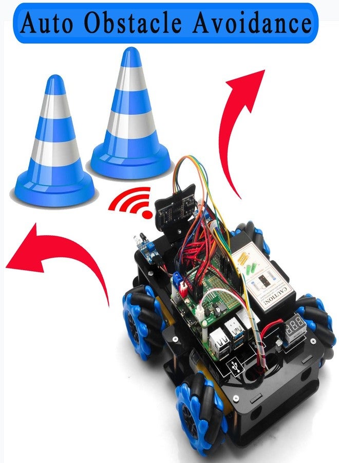 OSOYOO Mecanum Wheels Robot Car Kit for Raspberry Pi 4/5 STEM Remote Controlled DIY Coding Learning & Programming Kit Omni Directional (for Raspberry pi) - Image 4