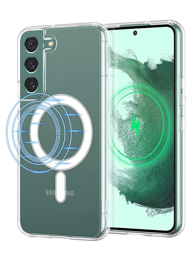 Case Compatible with Samsung Galaxy S23 Plus Case, Magnetic Case Shock Absorption Anti-Scratch Slim Thin Hard Back Crystal Cover - Image 1