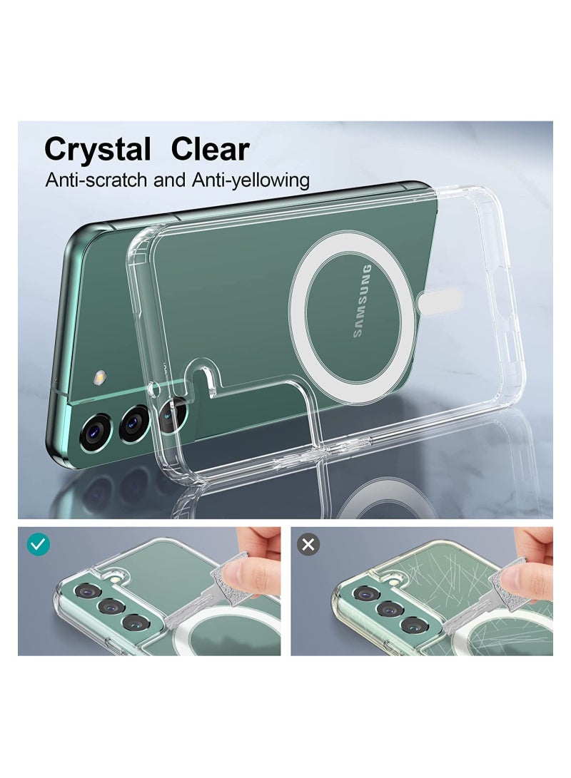 Case Compatible with Samsung Galaxy S23 Plus Case, Magnetic Case Shock Absorption Anti-Scratch Slim Thin Hard Back Crystal Cover - Image 4