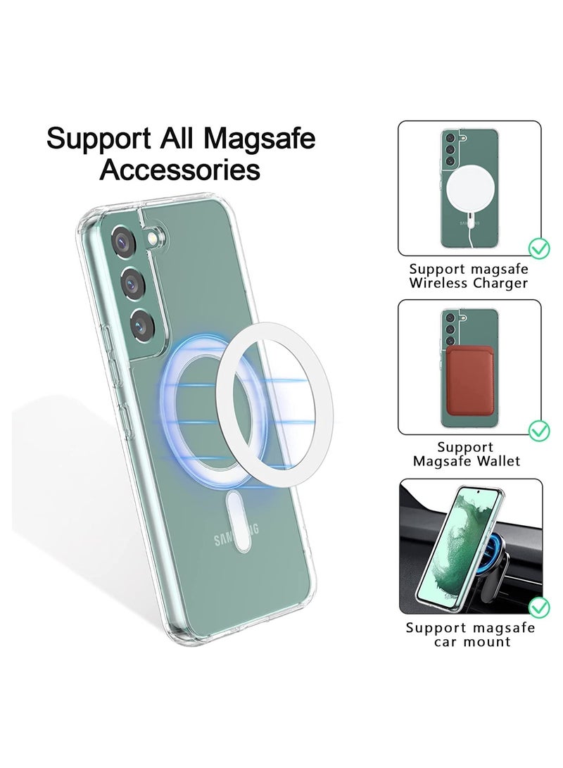 Case Compatible with Samsung Galaxy S23 Plus Case, Magnetic Case Shock Absorption Anti-Scratch Slim Thin Hard Back Crystal Cover - Image 3