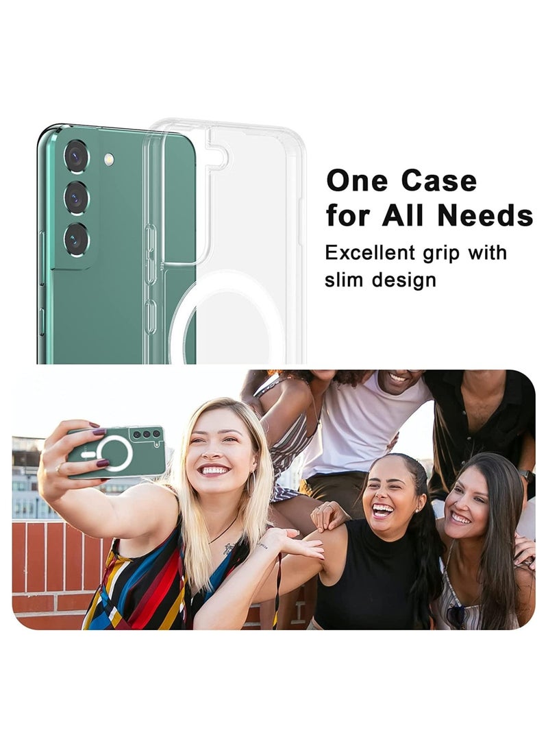 Case Compatible with Samsung Galaxy S23 Plus Case, Magnetic Case Shock Absorption Anti-Scratch Slim Thin Hard Back Crystal Cover - Image 5
