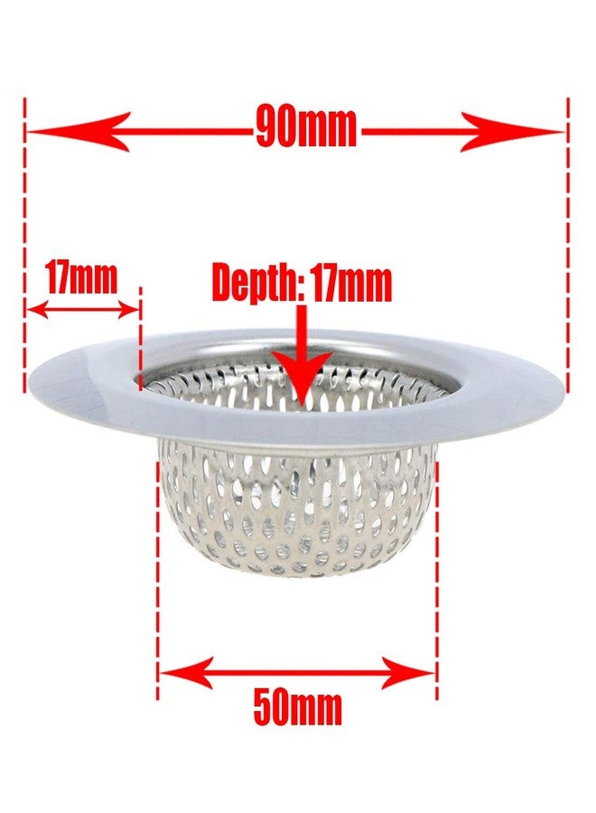Xiaoyztan Kitchen Sink Strainer, 3.5 Inch Diameter with Large Wide Rim, Dishwasher Safe, 2 Inch Mesh Sink Basket Stainless Steel Strainer, 4 Pcs - Image 2