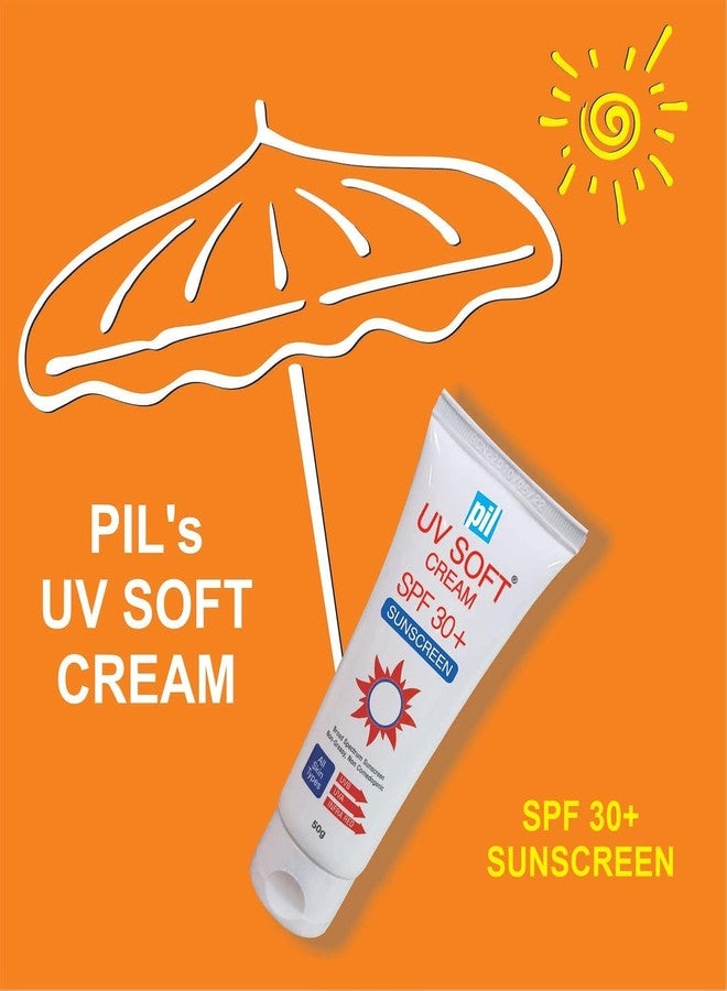 Pil Sunscreen SPF 30+ | UV Soft | Broad Spectrum | UVA, UVB, & IR Protection | Water Resistant | Non Comedogenic | 50 gms - Image 2