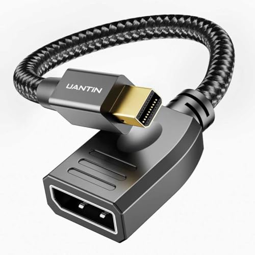 UANTIN 8K Mini DisplayPort to DisplayPort 1.4 Adapter (8K@60Hz, 4K@120Hz, 2K@240Hz) 32.4Gbps Bi-Directional Mini DP [Thunderbolt 2] Male to DP Female Converter for Gaming Laptop, MacBook, PC, Monitor - Image 1