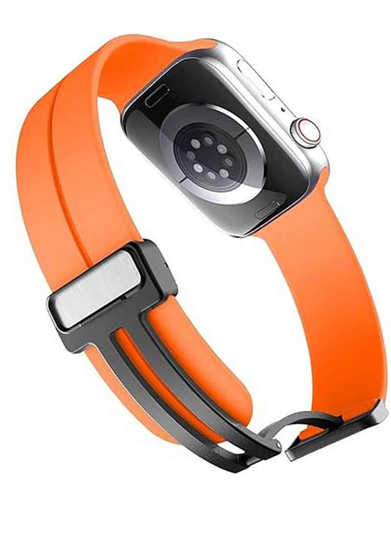 Generic - Apple Watch Band 38mm 40mm 41mm Watch Strap Band Waterproof Band With Buckle - Orange - Image 1