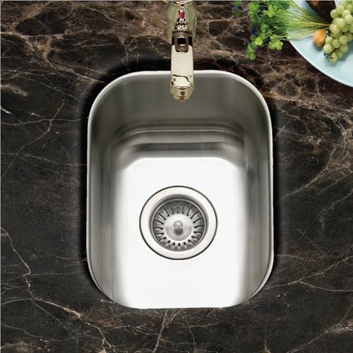 Houzer Club Stainless Steel Kitchen Bar & Prep Sink: 13 Inch Undermount Small Sink with Strainer & Bottom Grid, Durable & Versatile, Essential for Home & Apartment: CS-1307-C - Image 4