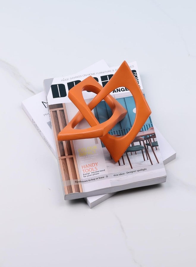 DOVDOV Geometric Cube Orange Knot Decorations, Geometric Sculptures, Modern Home Decorations for Home Decor Accents, Dining Tables, on Shelves, Consoles, entryway Tabletop centrepieces - Image 4
