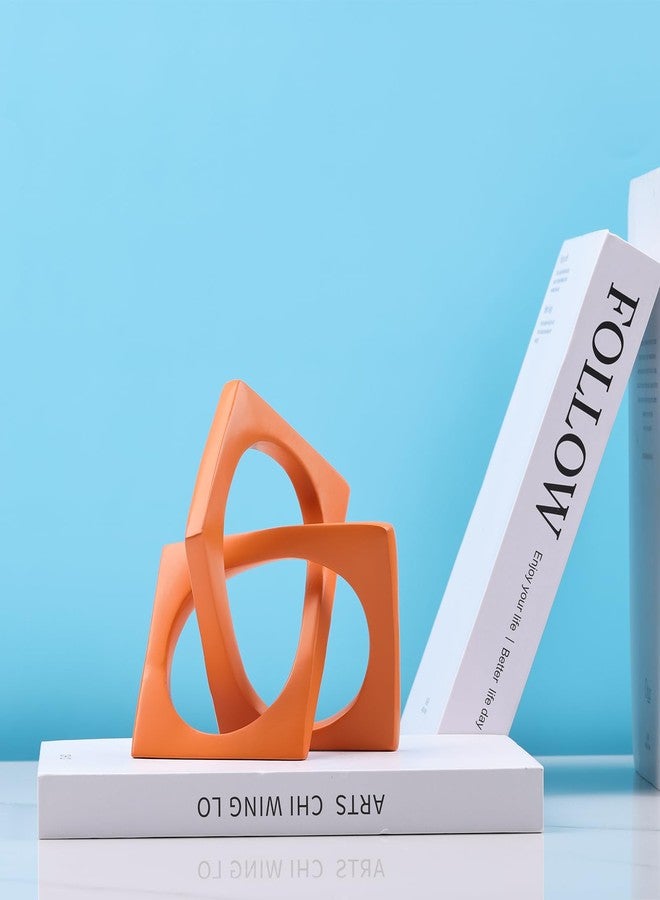 DOVDOV Geometric Cube Orange Knot Decorations, Geometric Sculptures, Modern Home Decorations for Home Decor Accents, Dining Tables, on Shelves, Consoles, entryway Tabletop centrepieces - Image 3