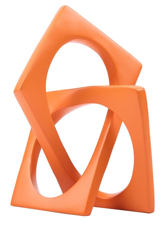 DOVDOV Geometric Cube Orange Knot Decorations, Geometric Sculptures, Modern Home Decorations for Home Decor Accents, Dining Tables, on Shelves, Consoles, entryway Tabletop centrepieces - Image 1