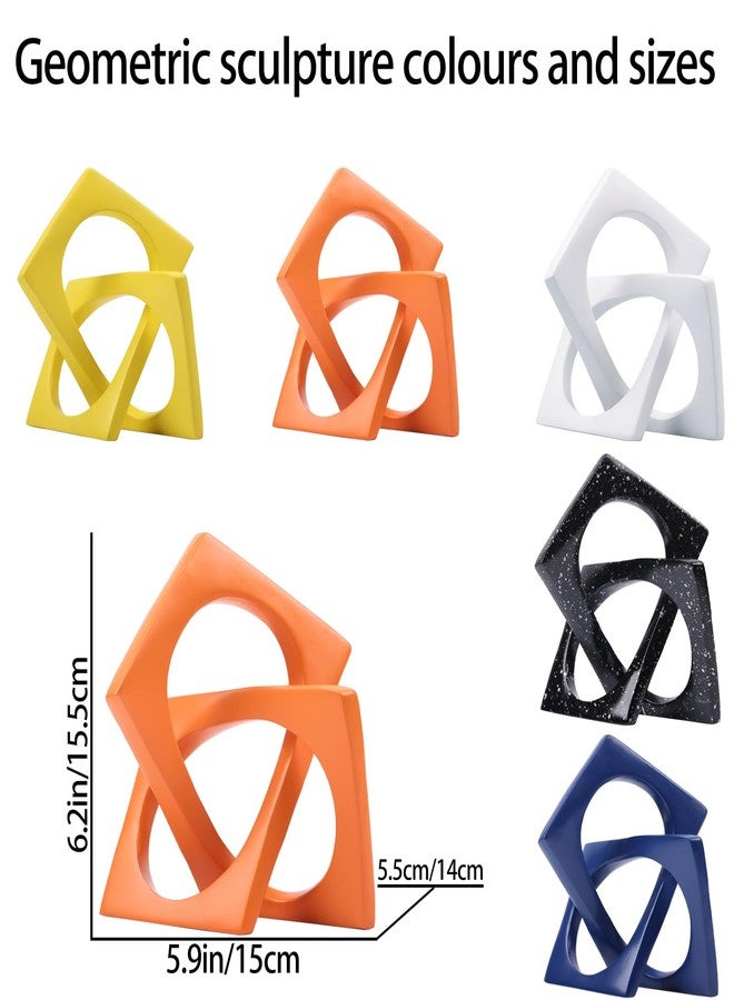DOVDOV Geometric Cube Orange Knot Decorations, Geometric Sculptures, Modern Home Decorations for Home Decor Accents, Dining Tables, on Shelves, Consoles, entryway Tabletop centrepieces - Image 2