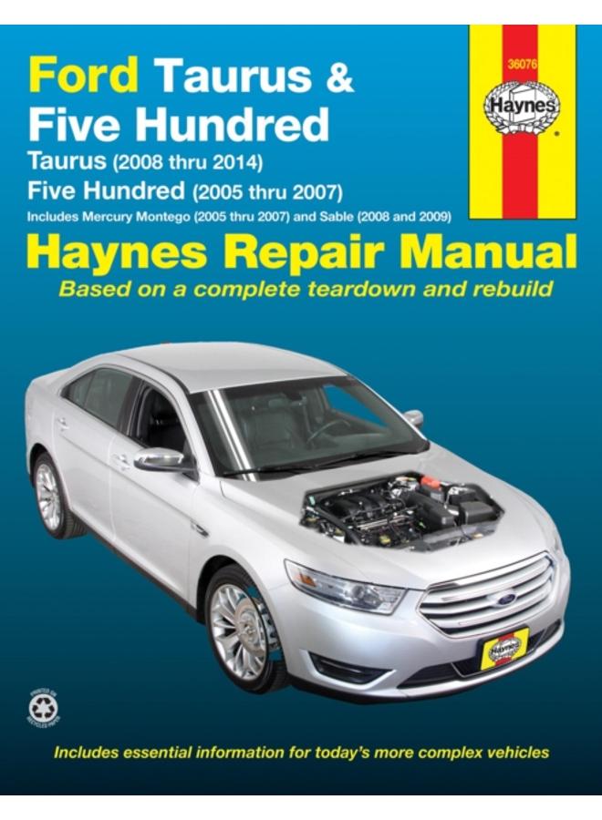 Ford Taurus (08-14) & Five Hundred (05-07) & Mercury Montego (05-07) & Sable (08-09) Haynes Repair Manual (USA)