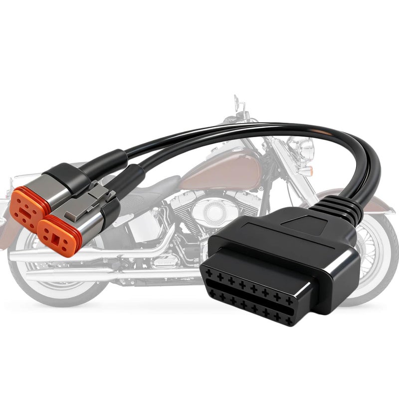 OBD2 Diagnostic Scanner Adapter Cable for Harley Davidson2 in 1 Motorcycle OBD Scanner Adapter Cable 16Pin to 4Pin and 16Pin to 6Pin 12 OBD2 Cable