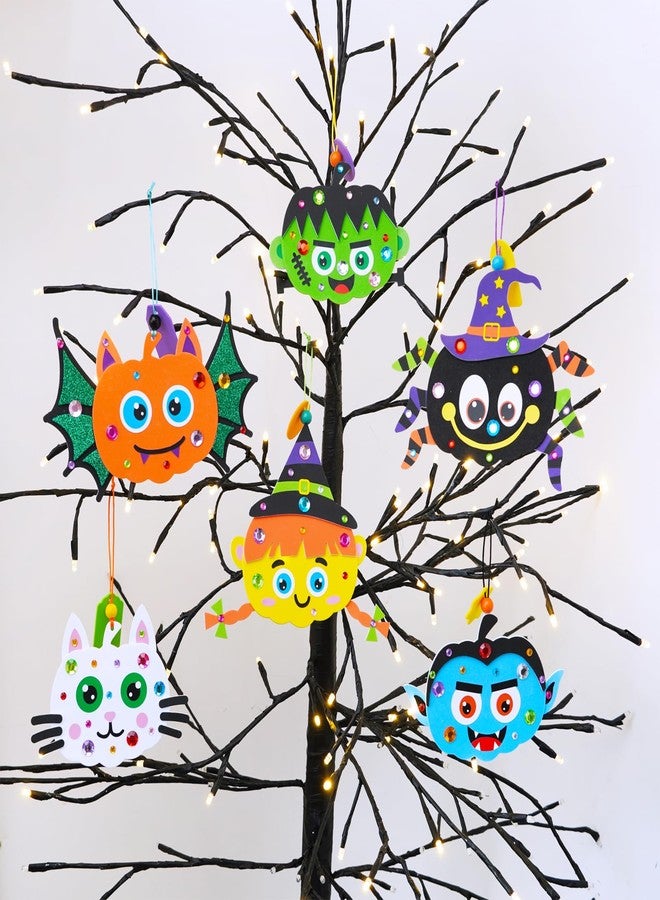 Winlyn 24 Sets Halloween Craft Kits - Fall Autumn Kids DIY Spider Bat Witch Pumpkin Foam Stickers - Arts and Crafts for Kids Classroom Activities Art Project Party Favors - Image 3