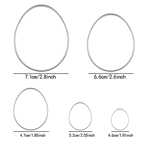 Tmflexe Easter Cookie Cutters Egg Biscuit for Kids DIY Lunchbox Bento Box Fruit Vegetable Sandwich Cutters for Children Boys Girls, Pack of 5 - Image 3