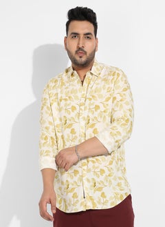 Instafab Plus Instafab Plus Men's Artistic Foliage Print Button Up Shirt  - Image 2