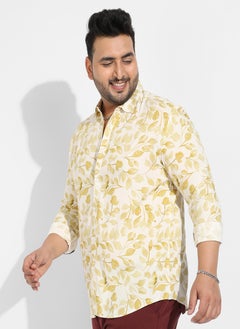 Instafab Plus Instafab Plus Men's Artistic Foliage Print Button Up Shirt  - Image 3