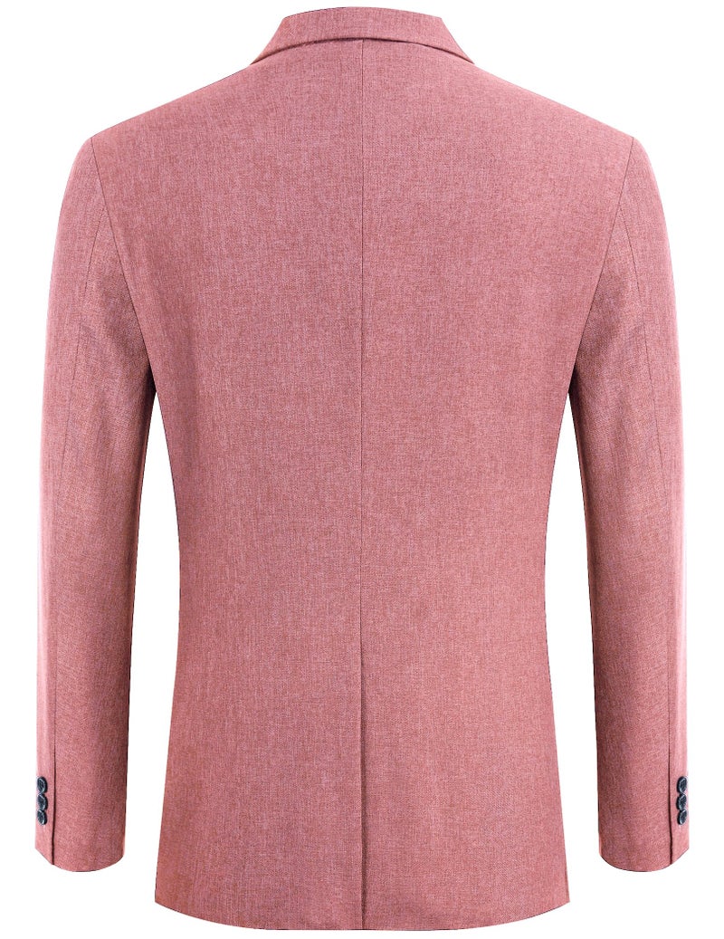 COOFANDY Mens's Blazer Casual Two Buttons Sport Coats Modern Lightweight Suit Jacket with Pockets Lotus Pink - Image 5