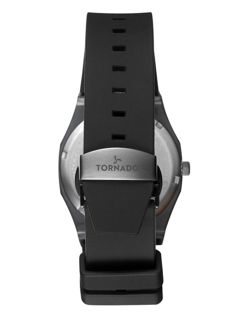 TORNADO Men's Silicone Analog Watch T22002-XSBL - 40 mm - Image 3