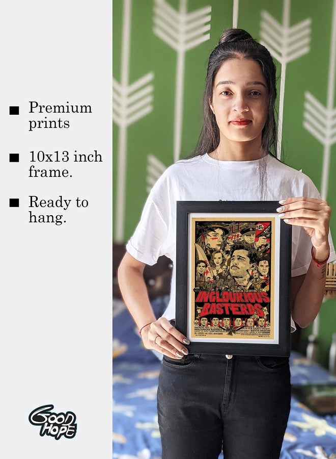 GRAY WALL Hollywood Posters Inglourious Basterds movie Framed Poster For Room & Office (10 Inch X 13 Inch, White) - Image 3