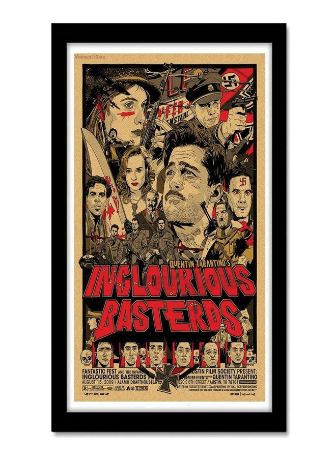 GRAY WALL Hollywood Posters Inglourious Basterds movie Framed Poster For Room & Office (10 Inch X 13 Inch, White) - Image 1