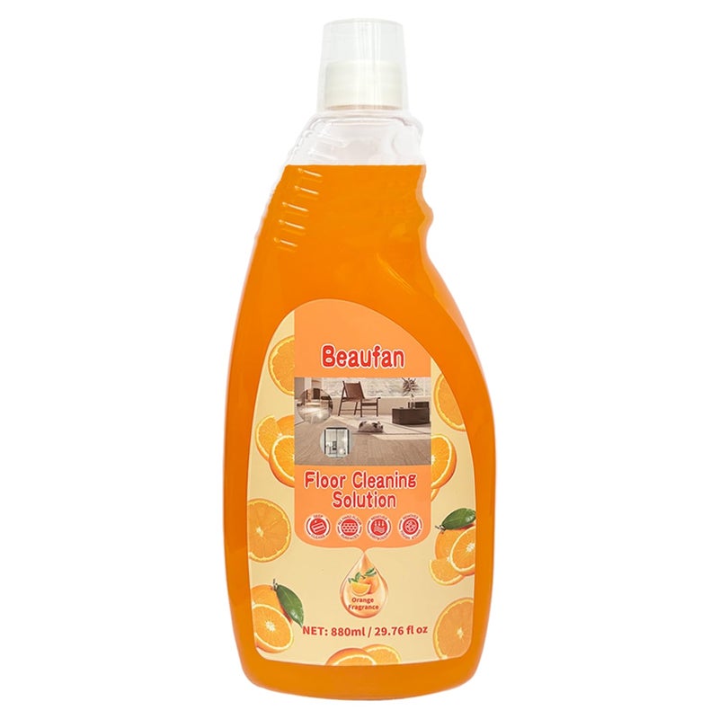 beaufan 200X Concentrated Floor Cleaning Solution for All Robot Vacuum and Mop, Wet Dry Vacuums Compatible with Eufy, Roborock, Roomba, Tineco, Bissell, Shark, 29.76 fl oz 47 Gallon Cleaner (Orange Scent) - Image 1