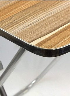 Generic Multipurpose Folding Wooden Table with Aluminum Frame 50x70 cm  - Image 3