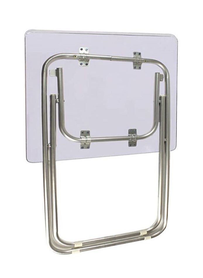 Generic Multipurpose Folding Wooden Table with Aluminum Frame 50x70 cm  - Image 2
