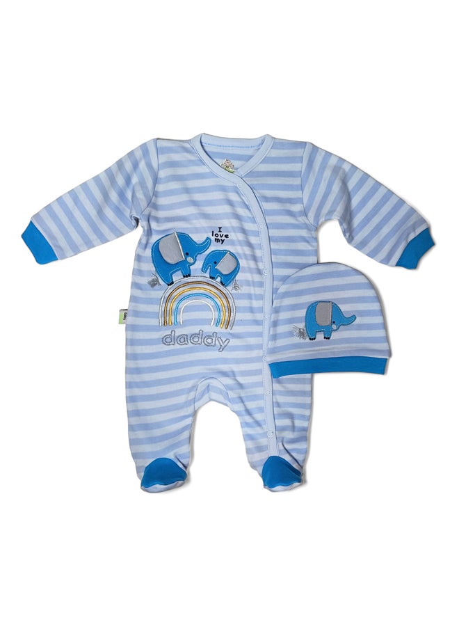 BabyShoora - Baby Footed Jumpsuit with macthing icecap - Image 1