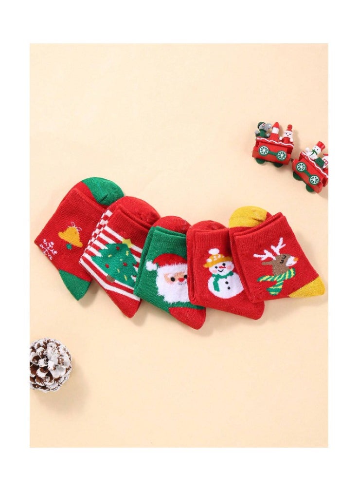 Generic Winter Christmas Socks, Set Of 6, For Babies Multicolore  - Image 4