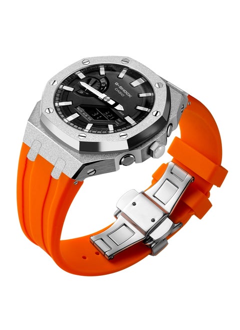 Frosted Gold GA2100 Case Casio G-Shock Oak AP Mod Starry Band BezelFrost gold and silver shell orange tape Frost gold and silver shell orange tape