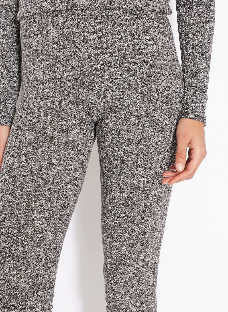 Ginger Ribbed Lace Up Leggings Set