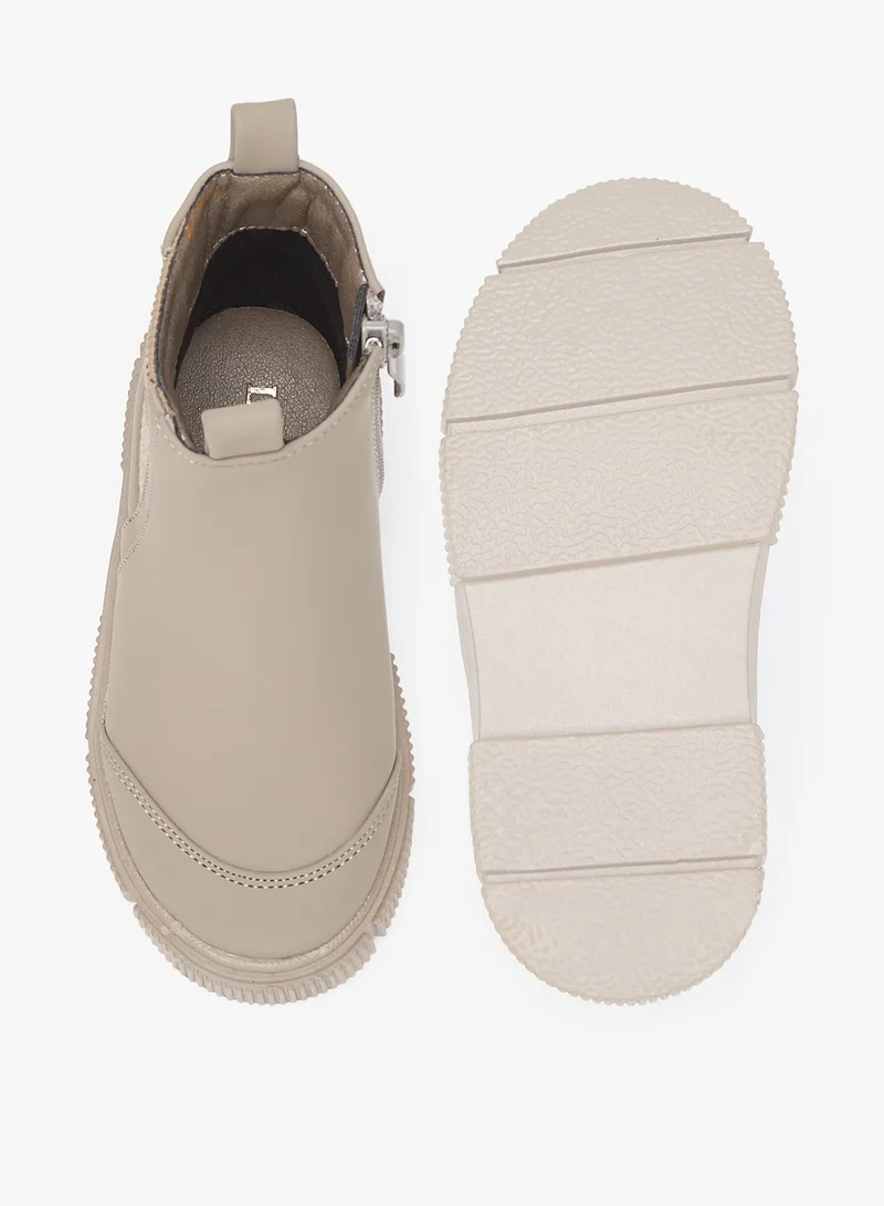 LBL by Shoexpress Boys Solid Ankle Boots with Zip Closure
