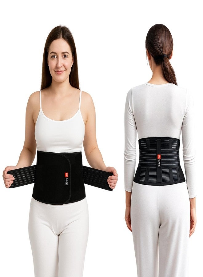 BESAFE Forever BE SAFE Forever After Delivery Pregnancy Belt for Lower Back Pain Relief, Tummy Reduction| Fat Slimming Shapewear | Post Pregnancy belt after c-section | Abdominal Belt, Adjustable Fit 30-46 inch, Black - Image 1