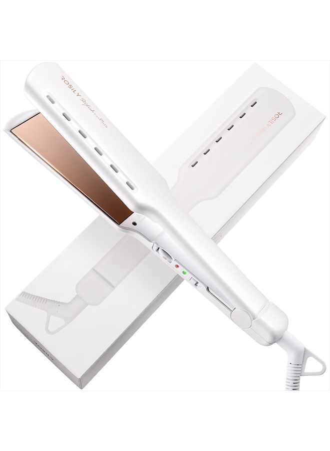ROSILY Professional Wide Flat Iron | 1.75 Inch Large Titanium Hair Straightener, Super Smooth Glide No Hair Pinches, Adjustable Temperature Suitable for All Hair Type, Instant Heat Up, Dual Voltage - Image 1