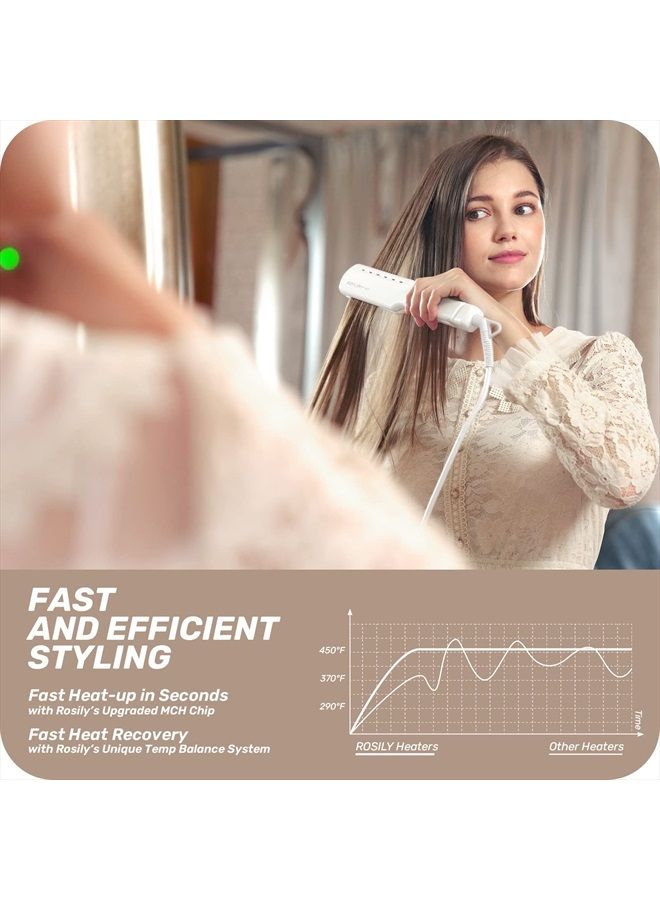 ROSILY Professional Wide Flat Iron | 1.75 Inch Large Titanium Hair Straightener, Super Smooth Glide No Hair Pinches, Adjustable Temperature Suitable for All Hair Type, Instant Heat Up, Dual Voltage - Image 4