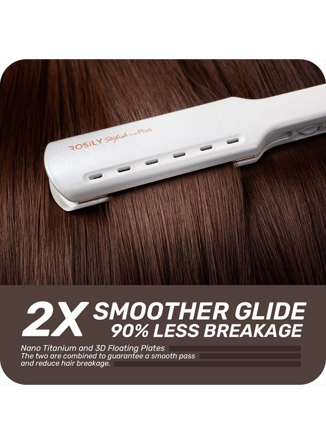 ROSILY Professional Wide Flat Iron | 1.75 Inch Large Titanium Hair Straightener, Super Smooth Glide No Hair Pinches, Adjustable Temperature Suitable for All Hair Type, Instant Heat Up, Dual Voltage - Image 5