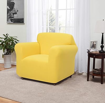 Madison Madison Sanctuary Jersey Chair Slipcover, Yellow  - Image 1