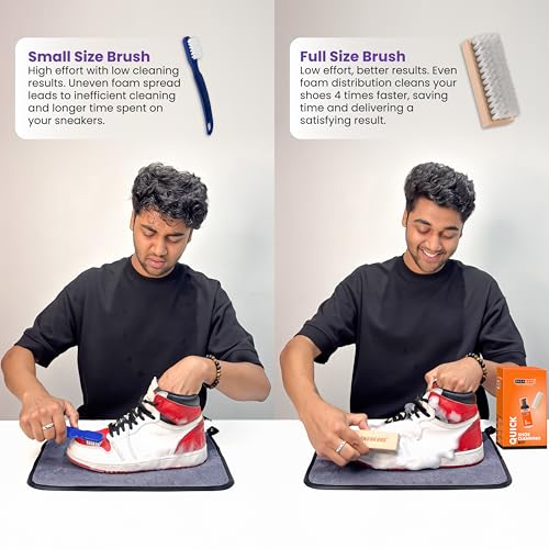 SNEAKARE Quick Shoe Cleaning Kit | Contains 150ml Foam Shoe Cleaner & 1 Stiff Shoes Brush | Sneaker Cleaning Kit | Suitable for Sneakers, Nubuck, Leather, Suede & Sport Shoes - Image 2