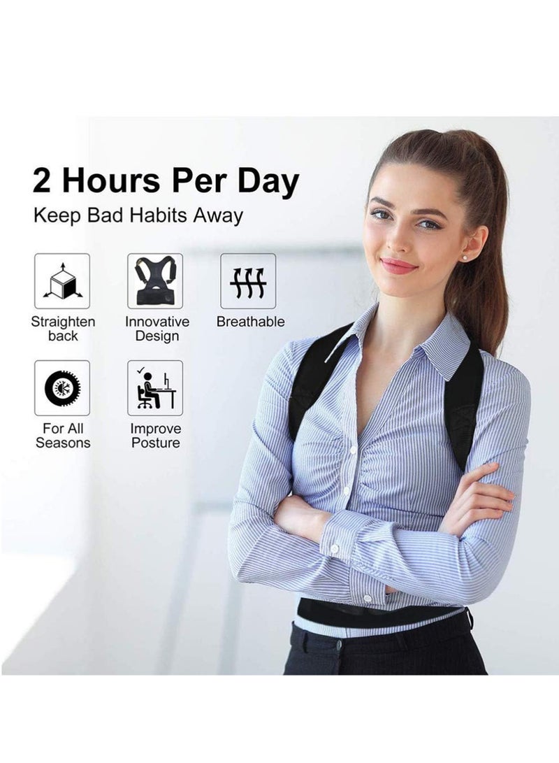 Bincoo A Medical Corset, To Correct the Curvature Magnetic Therapy Posture Support Back Brace -FDA Approved Medical Grade Adjustable Posture Corrector Brace Shoulder Back Support Belt- Relieves Neck, Back and Spine Pain (M) - Image 2