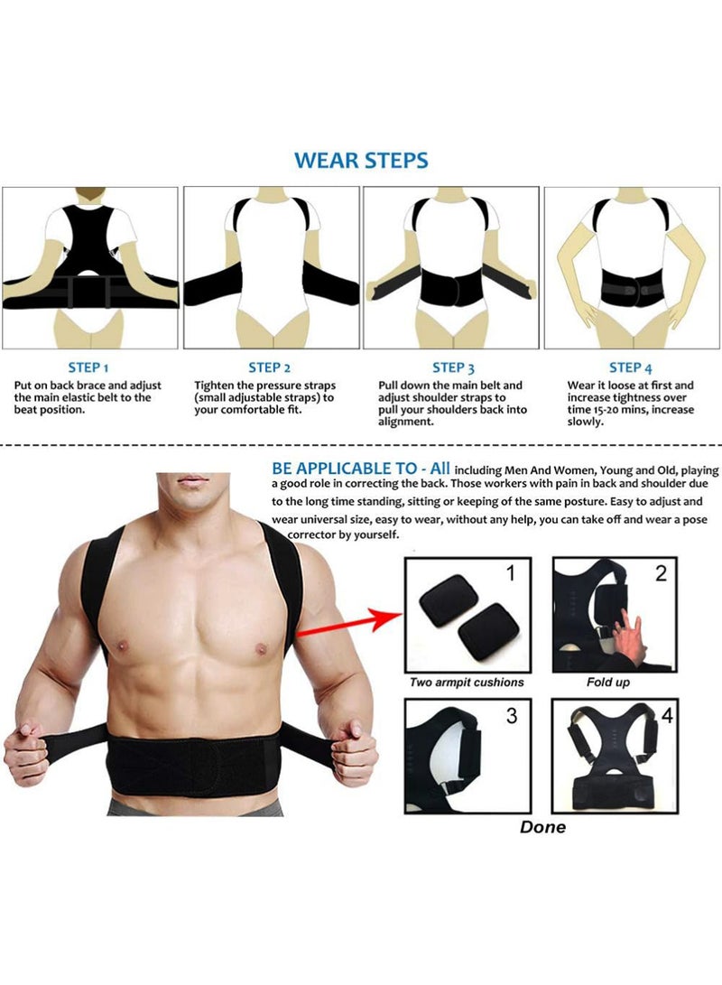 Bincoo A Medical Corset, To Correct the Curvature Magnetic Therapy Posture Support Back Brace -FDA Approved Medical Grade Adjustable Posture Corrector Brace Shoulder Back Support Belt- Relieves Neck, Back and Spine Pain (M) - Image 4