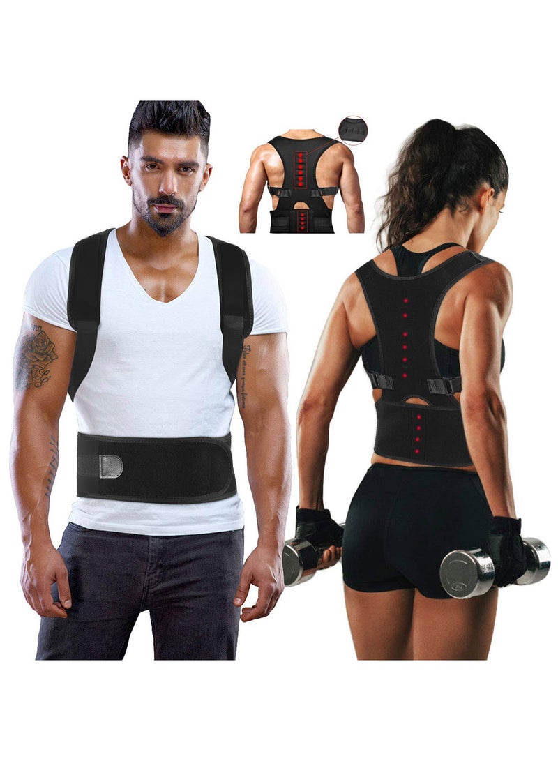 Bincoo A Medical Corset, To Correct the Curvature Magnetic Therapy Posture Support Back Brace -FDA Approved Medical Grade Adjustable Posture Corrector Brace Shoulder Back Support Belt- Relieves Neck, Back and Spine Pain (M) - Image 1