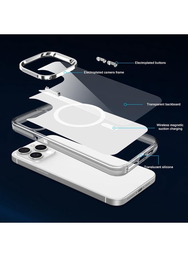 زبون جراب لهاتف iPhone 13 Pro مطلي بالكهرباء IMD Magsafe PC Hybrid TPU - Image 3