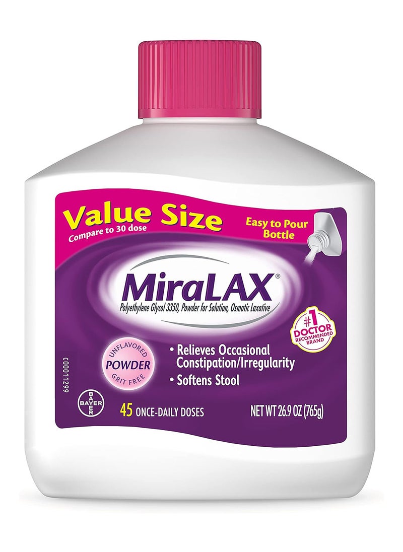 MiraLAX - Laxative Powder Gentle Constipation Relief, Peg 3350 - Image 1
