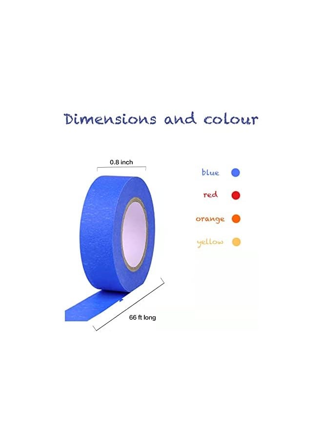 PROMASS promass Masking Tape Colorful Tape, 4 Rolls Colored Tape Writable Easy Tear Masking Tape Set for Crafts Labeling DIY Decorative Classification, 20mm*20m  - Image 2