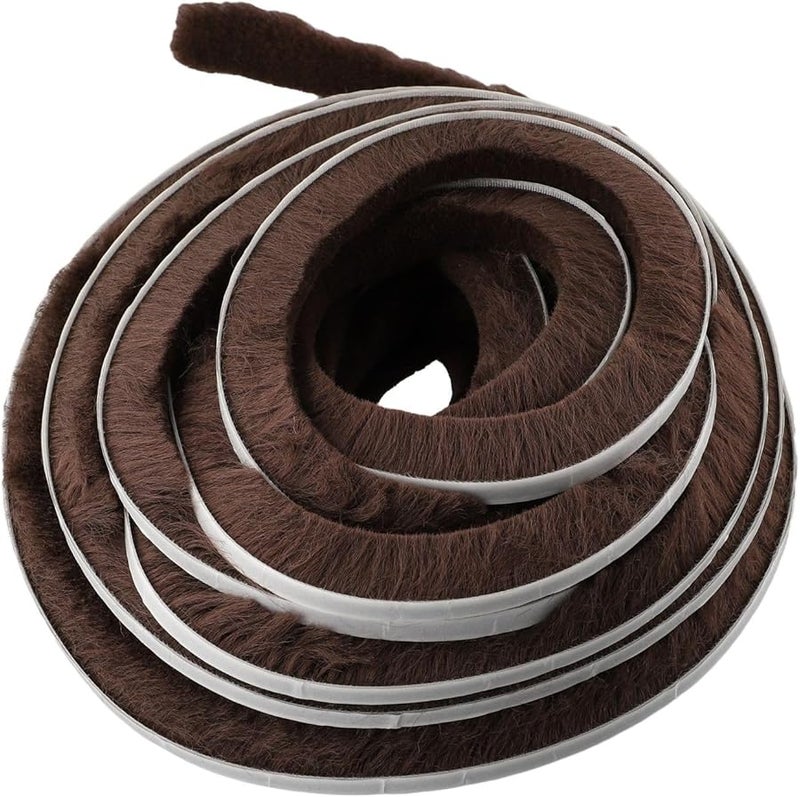 Brown 10m Draught Excluder Brush Seal Tape Weather Strip For Door Window Windproof Dustproof Sound Insulation - Image 5